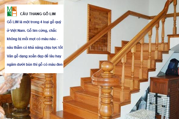 Cầu thang gỗ Lim tự nhiên