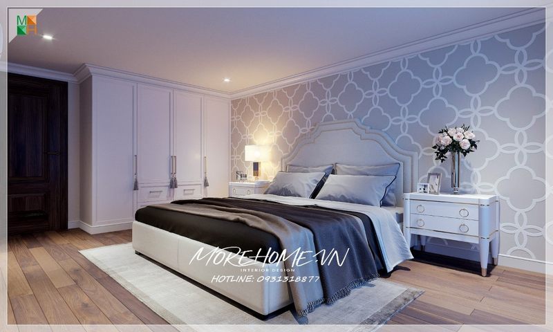 Tab đầu giường gỗ tự nhiên màu trắng tân cổ điển trang trí tô điểm cho không gian đường nét sang trọng quyền quý